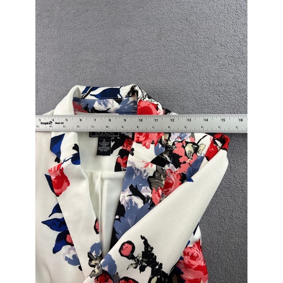 NYCC New York Clothing Co Womens Floral Blazer White Multi Color 3/4 Sleeve S - Picture 6 of 12